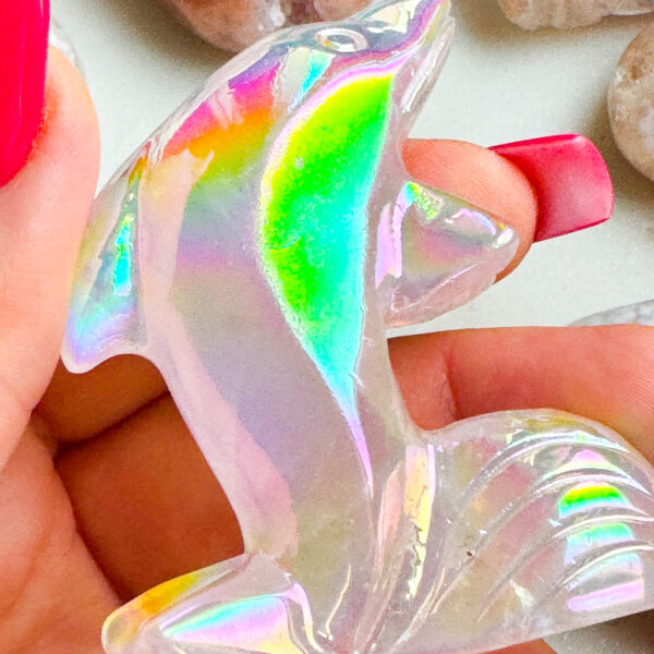 Kwarc różowy angel aura (aura anielska)delfin