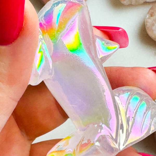 Kwarc różowy angel aura (aura anielska)delfin